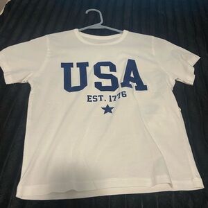 White T-Shirt with USA Print